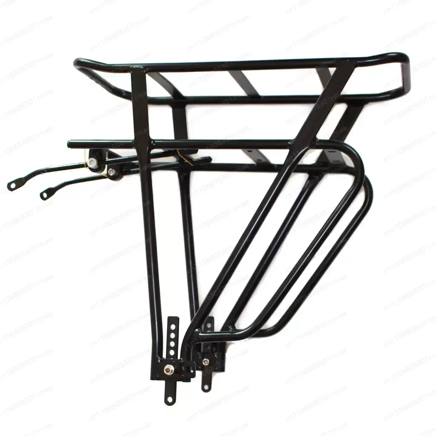 High quality black double-layer bicycle luggage rack with adjustable heavy-duty bicycle frame