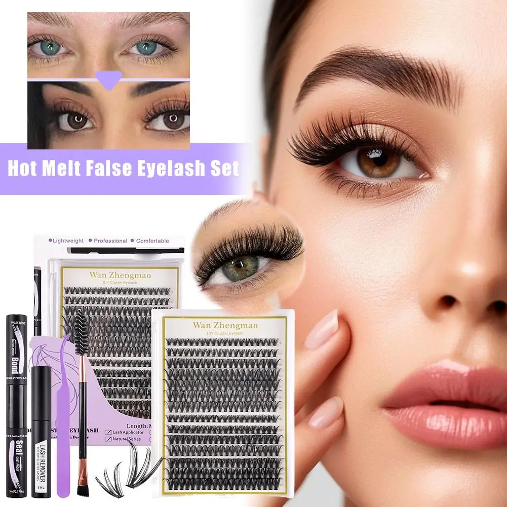 

Набор для наращивания ресниц: микс стилей, пучки ресниц с клеем и сольвентом, пинцет, щеточка для ресниц. Легко наносить и снимать, мягкие, дышащие.