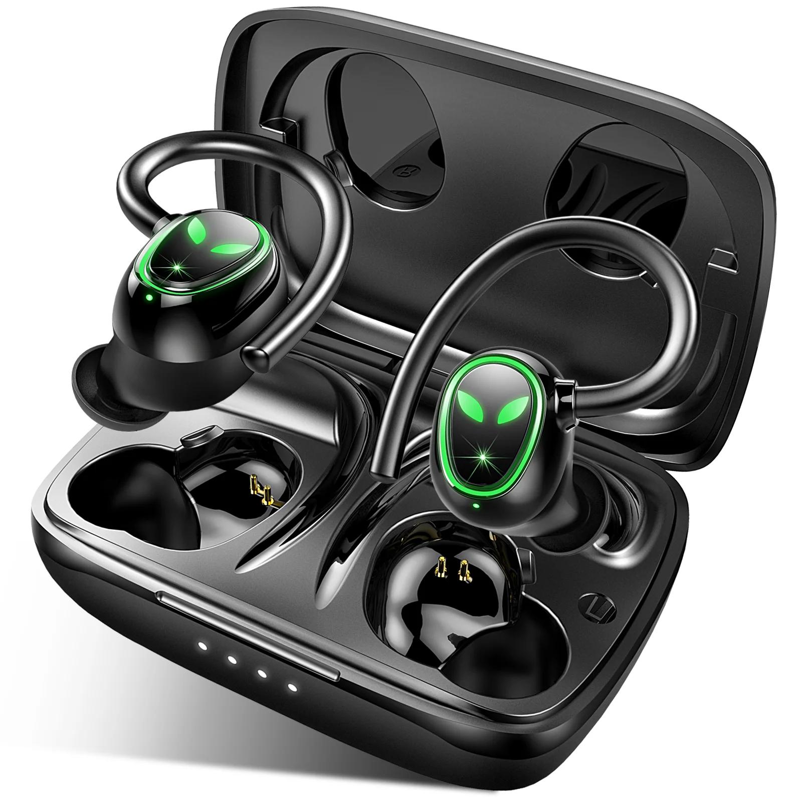 Wireless Earbuds, Bluetooth 5.3 Headphones with Built-in Mic, 50H Playback IP7 Waterproof Running EarHooks Headphones.