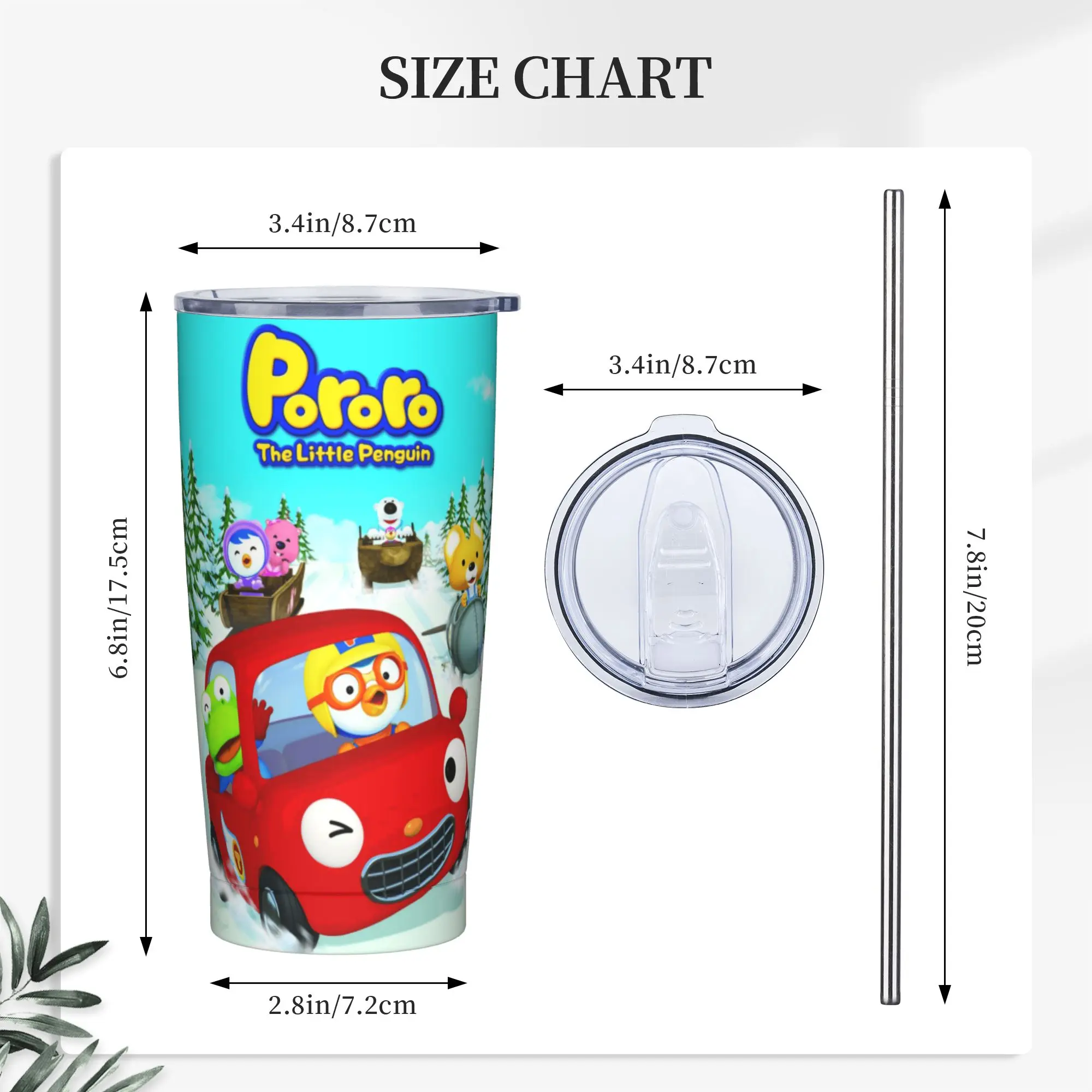 

Pororos the Little Penguins Tumbler Hot Drinks Water Bottle Keep Heat Stainless Steel Coffee Mug Graphic Driving Mugs Cup