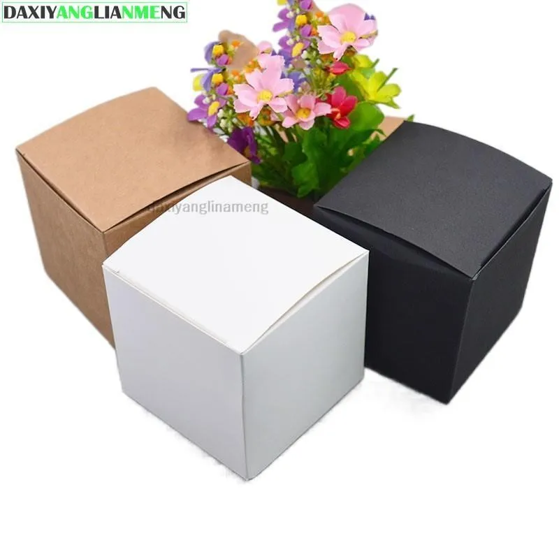 30-50Pcs/pcs W*W 3 4 5 6 7 8 9 10 H 4~13cm Black CardPaper Boxes 350gsm DIY Package For Makeup bottle Small Glass Bottles Tubes