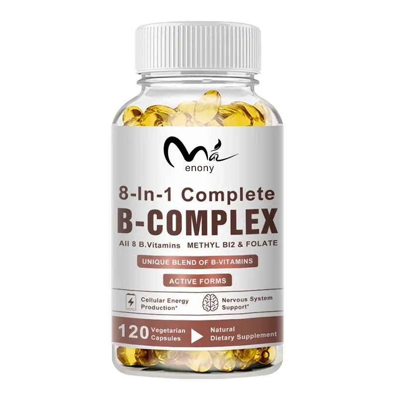 NATUSTHY 8-in-1 Complete B-Complex for Energy, Brain Nerve, Cellular, Immune System, Skin Health