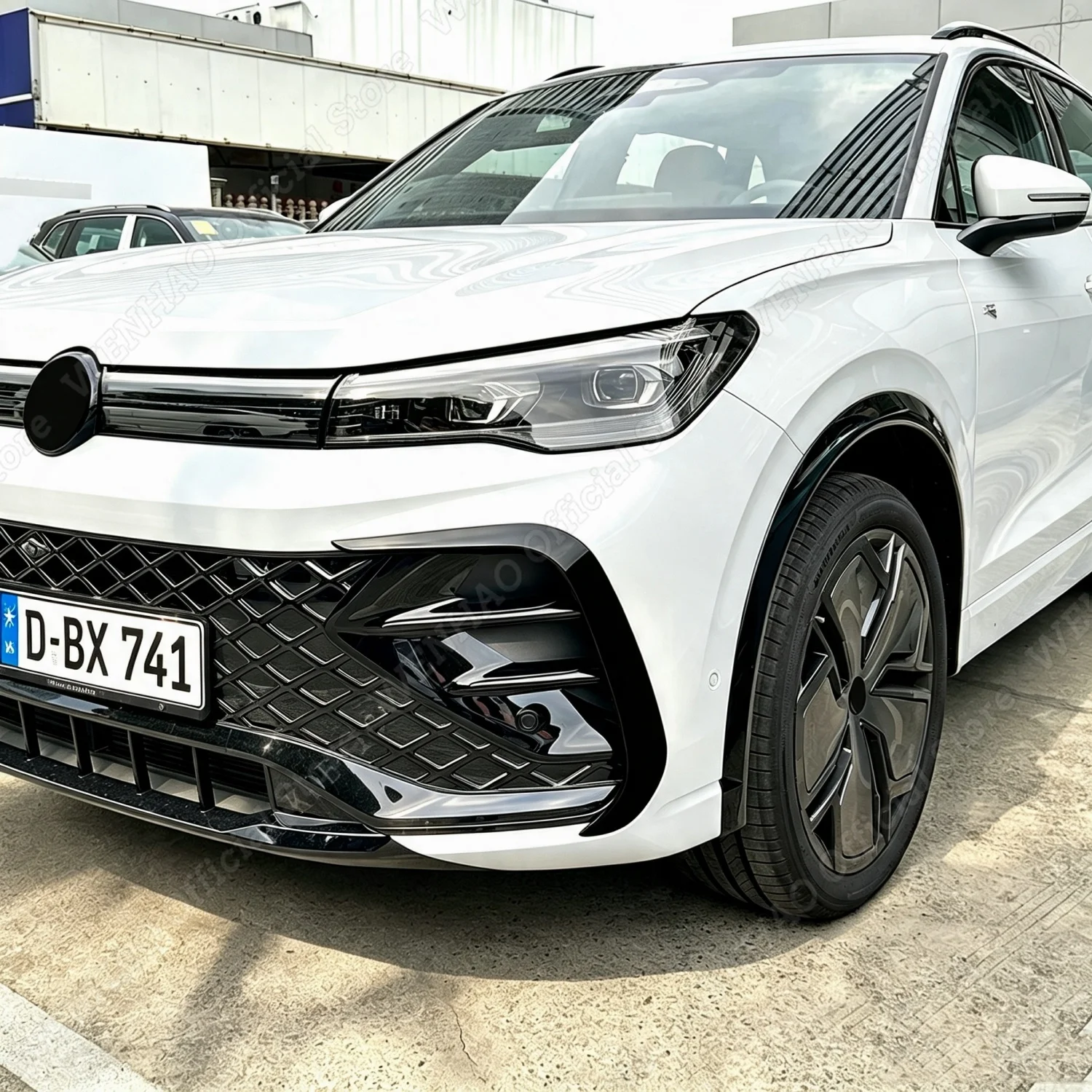2PCS ABS Gloss Black Car Front Bumper Side Splitter For VW TIGUAN MK3 CT1 R-line 2024+ Tuning Bumper Trim Wind Knife  BodyKits