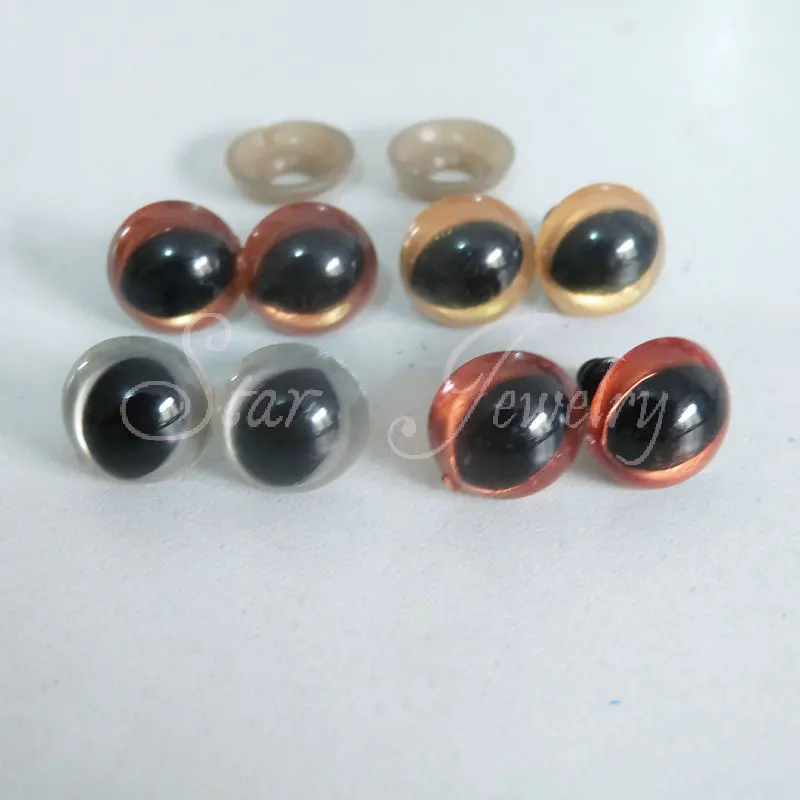 

10mm four color safety plastic toy cat eyes with soft washer