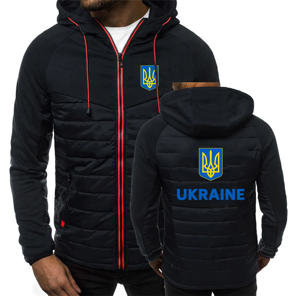 Ukraine Flag Graphic Football men's multi-color cotton coat is suitable for the winter season and is neat and tidy hoodie jacket
