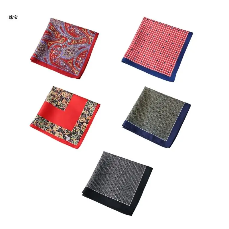 

X5QE Men's Pocket Handkerchief Vintage Styles Hankies Soft Fabric Handkerchief for Everyday Use