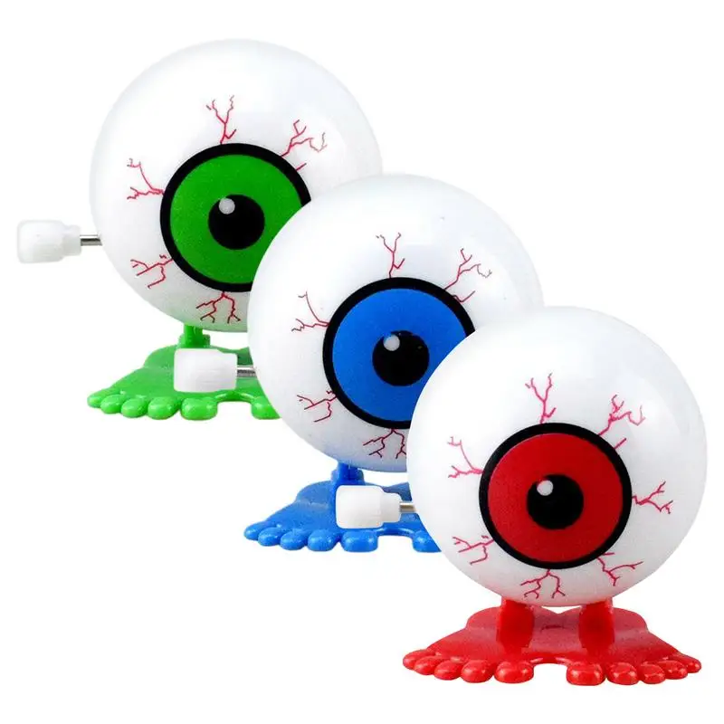 

Horror Props Eyeball Shape Clockwork Toy with Chain Novelty String Up Jumping Walking Eyeball Toys Children Christmas Gifts