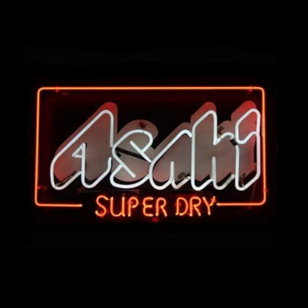 

Asahi Super Dry Neon Sign Lamp With White Backing Custom Handmade Real Glass Tube Bar Store Advertise Decor Display Light 24X15"