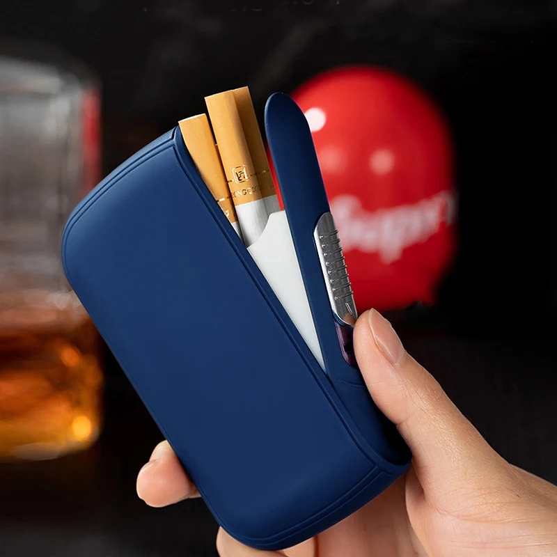 New Compact and Portable 2-in-1 Multi-function USB Cigarette Lighter Rechargeable Lighter 10 Sticks Cigarette Case