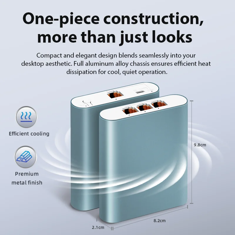 2.5G Ethernet Splitter 1 PoE In 3 /4Out Type-C Power Plug & Play Network Switch for Home Office Live