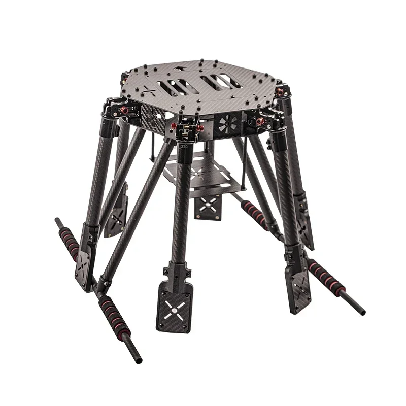 LX850/zd850 Fibra de carbono completa 850 mm Hexa-Rotor Marco Brazo plegable Kit de marco de hexacóptero con tren de aterrizaje flotante para FPV
