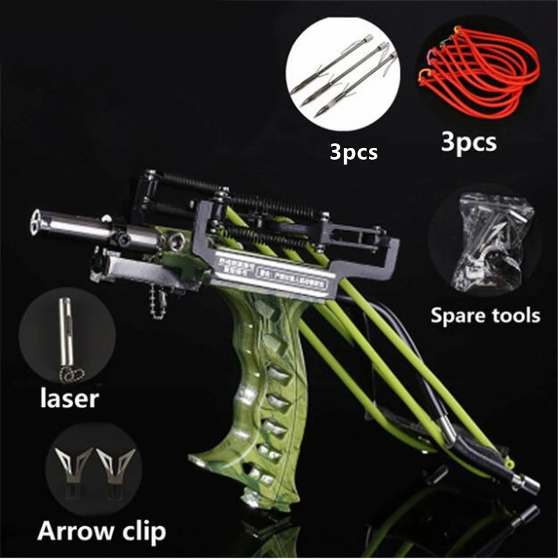 Strong Sling Shot with Rubber Band Powerful Hunting Fishing Laser Slingshot Stainless Steel Slingshot Professional Catapult