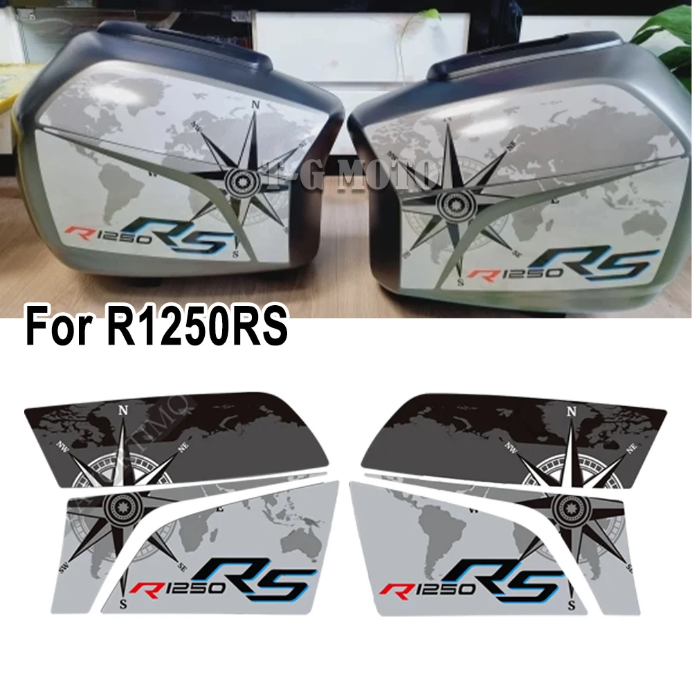 مجموعة ملصقات واقية من مادة PVC لسيارات BMW R1250RS شارات خدش للدراجات النارية لحقيبة أمتعة الجذع الجانبية R 1250RS