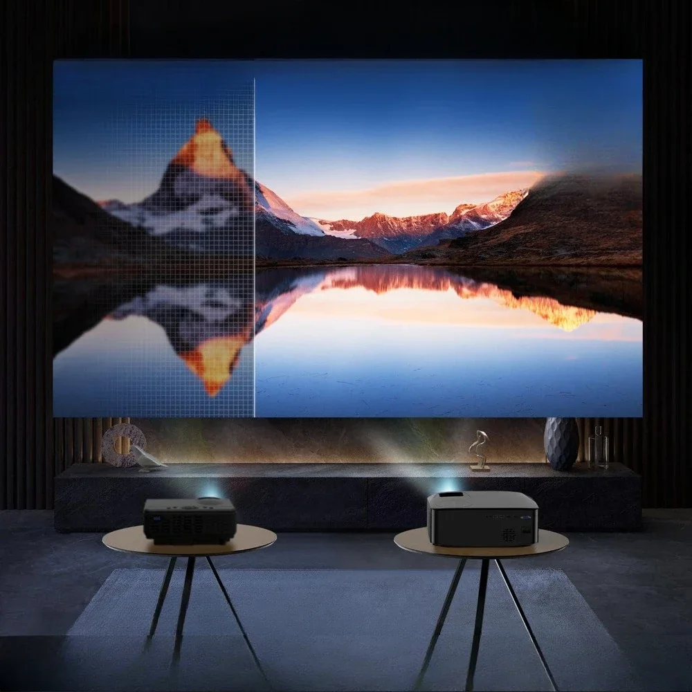 دعم جهاز عرض الأفلام 4K، سطوع عالي للمسرح المنزلي والأعمال، (iOS/Android/TV Stick/PS/PPT/USB) #3