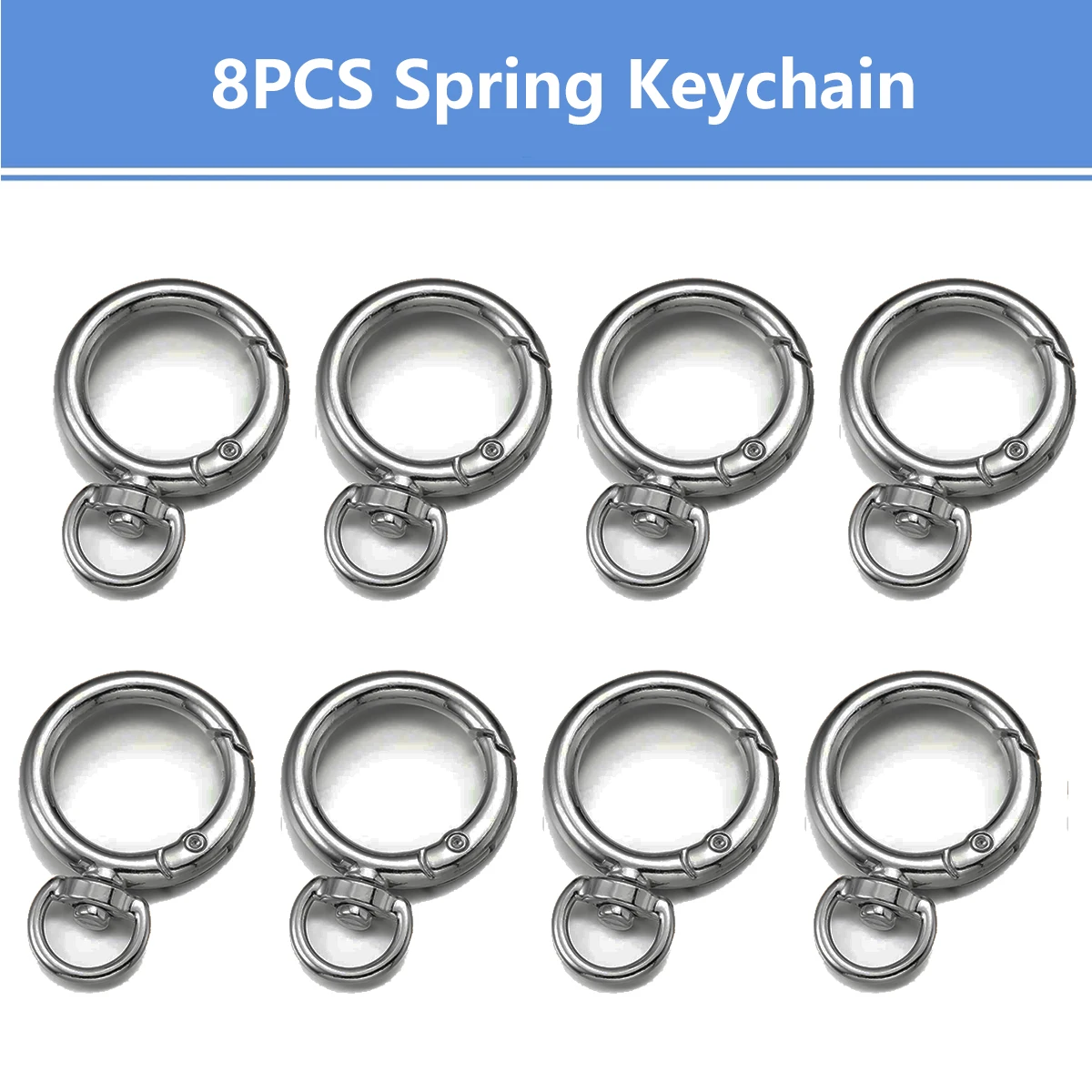 Spring O-Ring Key Hooks, 8/15 Key Rings Set