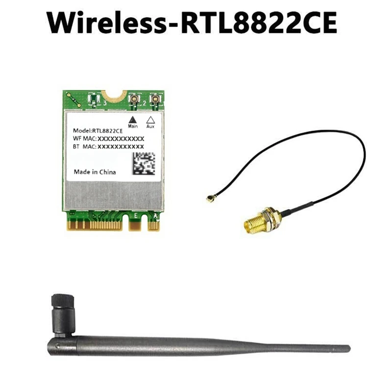 RTL8822CE لاسلكي NIC Wifi 5 2.4G/5Ghz ثنائي النطاق بلوتوث 5.0 NGFF واجهة عالية السرعة الكمون المنخفض لسلسلة Jetson