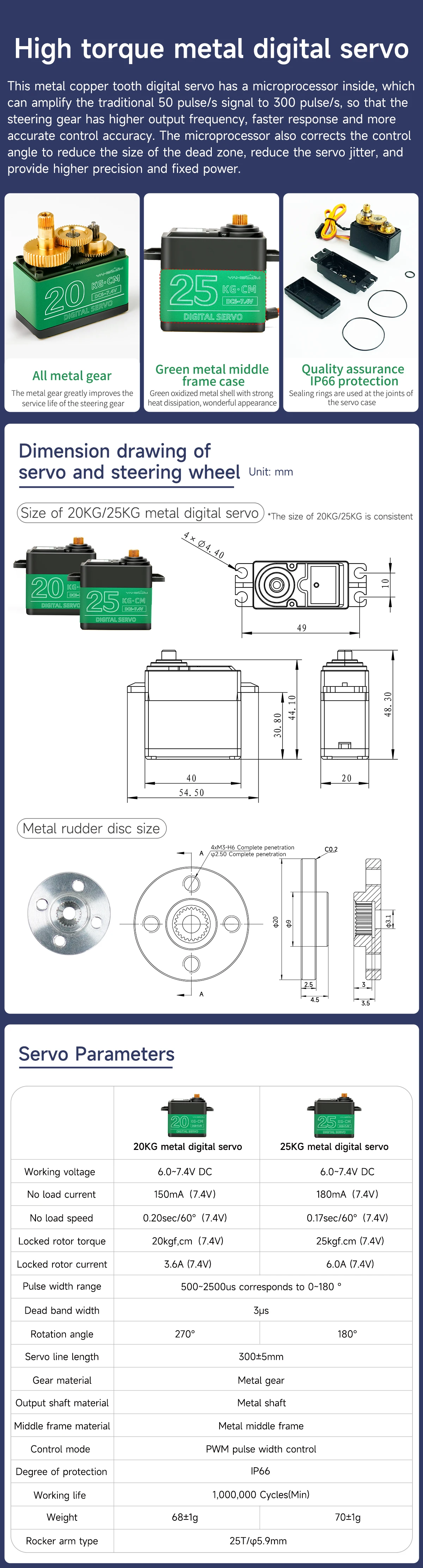 Yahboom 2DOF Elektrische Plattform Aluminium Legierung mit 20KG/25KG Metall Servo Industrielle Gradedeep Nut Kugellager für roboter Auto – Detail 12