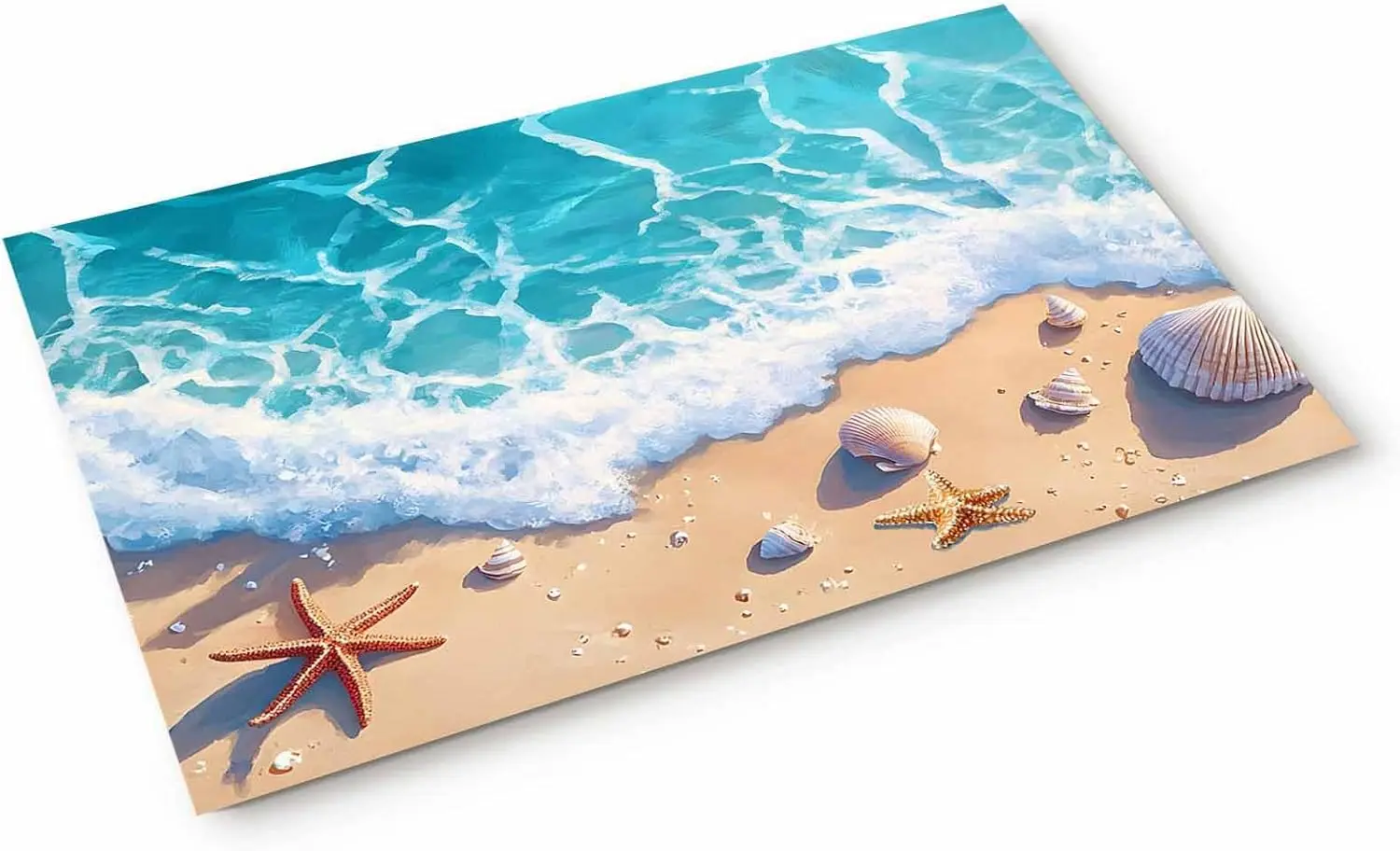 Ocean Beach Starfish Shell Welcome Entrance Doormat Home Decor Kitchen Corridor Balcony Rugs Bedroom Anti-slip Floor Mat Decor