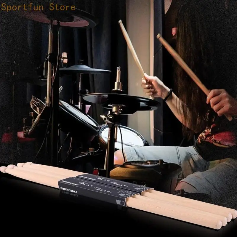 2pcs Exercise Drumstick Mallet Tongue Drumstick Mallets Handle Drum for Jazz Rock and Fusions Music X7JD