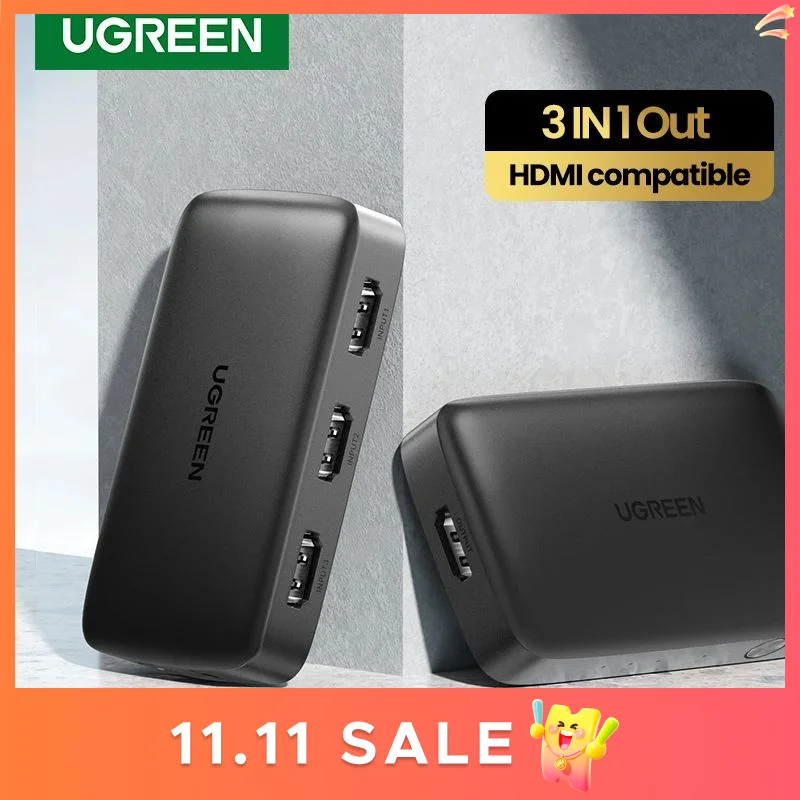 

HDMI-переключатель UGREEN для ТВ-приставки Xiaomi Mi Box 3 в 1, 4K 30 Гц