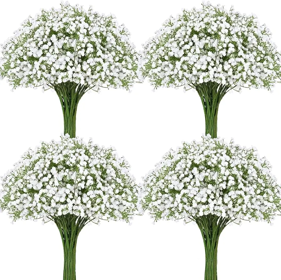 

30 Pcs Babys Breath Artificial Flowers, Baby Breath Flowers Artificial Bulk, Real Touch White Fake Flowers, Faux Babies Breath G