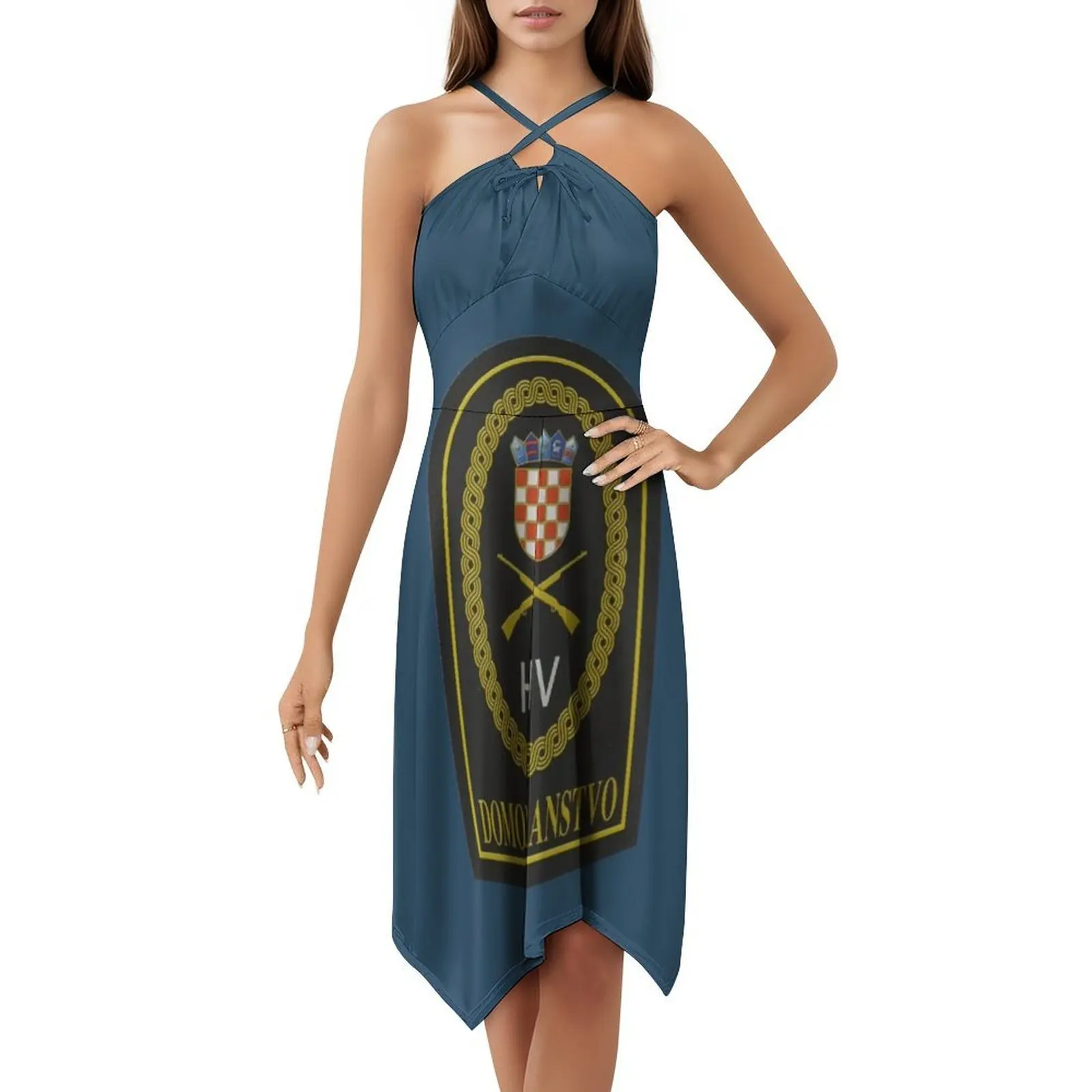 كرواتيا الكرواتية حارس المنزل Domobranstvo Domovinsko البوهيمي بلا أكمام فستان متعدد الطباعة شاطئ عطلة فستان الحفلات Zg #5