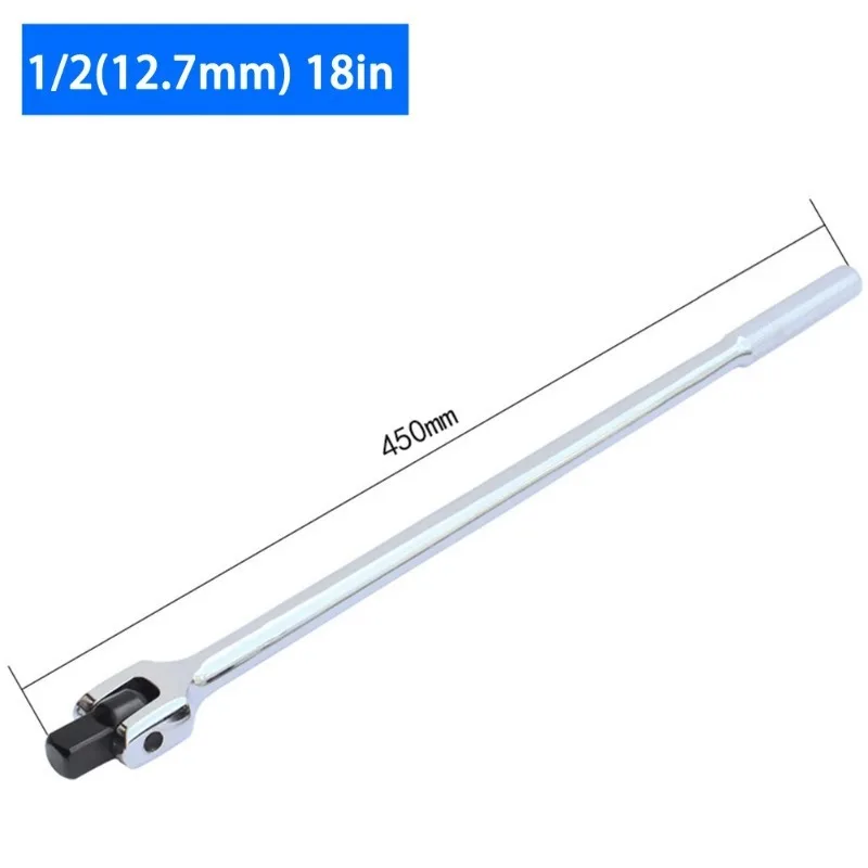 1Set 1/2 Inch F Rod Socket Wrench, Flexible Activity Head Long Lever Force Bar Steering Handle, 10 Inch & 15 Inch Optional Heavy Duty Torque Repair Tool for Automotive and Mechanical Equipment Maintenance