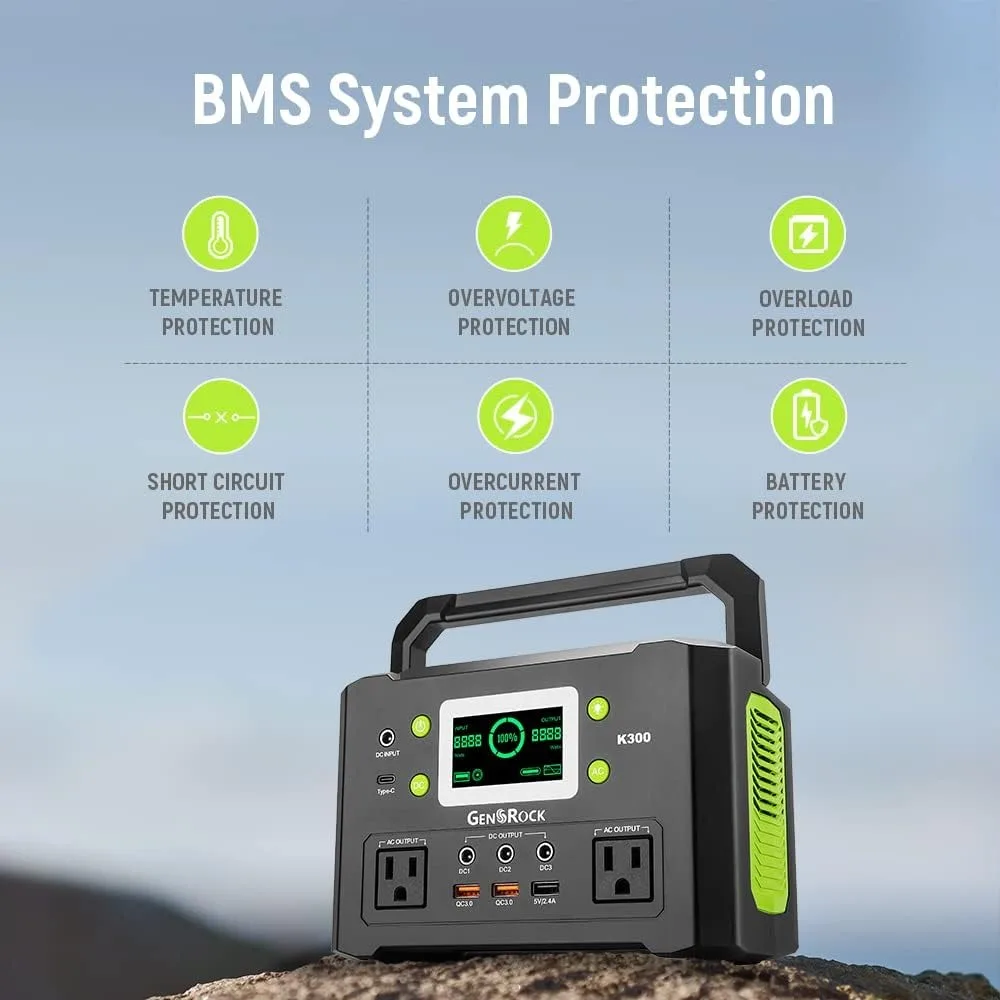 Imagem -04 - Estação de Energia Portátil 110v 300w Pura Onda Senoidal Gerador Solar 222wh Backup Bateria de Lítio com Saída ac qc