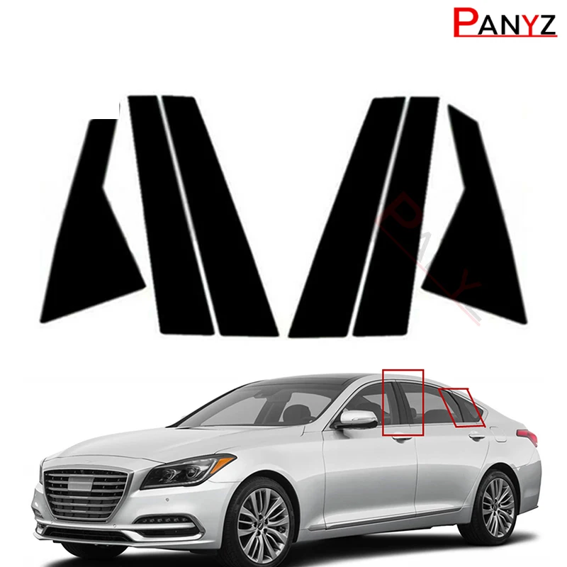 6Pcs Car Window Pillar Posts Door Trim Sticker for HYUNDAI GENESIS G80 Sedan 2015 2016 2017 2018 2019 2020 2021 2022