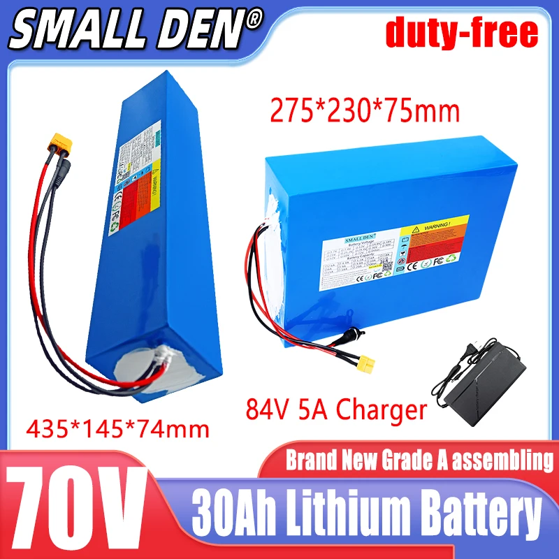 72V 30AH 20S6P 21700 lithium battery pack A-level battery with long battery life 50A BMS 3000W high-power battery+84V 5A charger