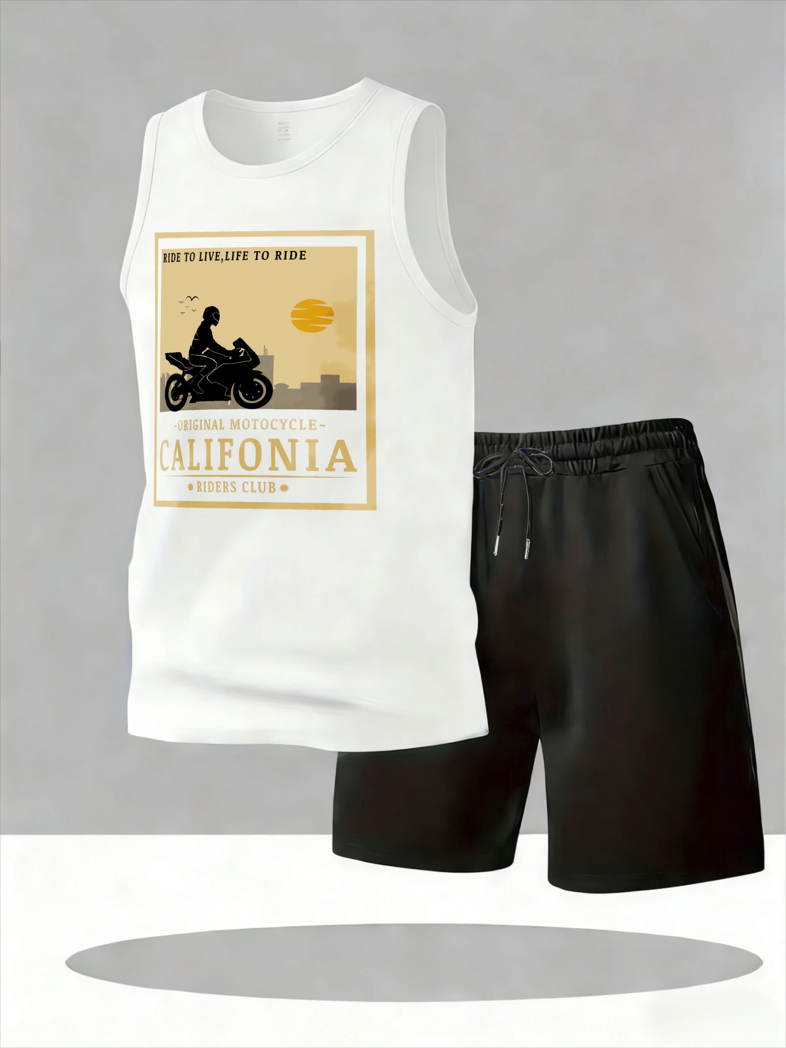 

Men's Tank Top Sets 2026 Summer Quick drying running sports seaside oversize men's tracksuit Breathable crewneck men's suits