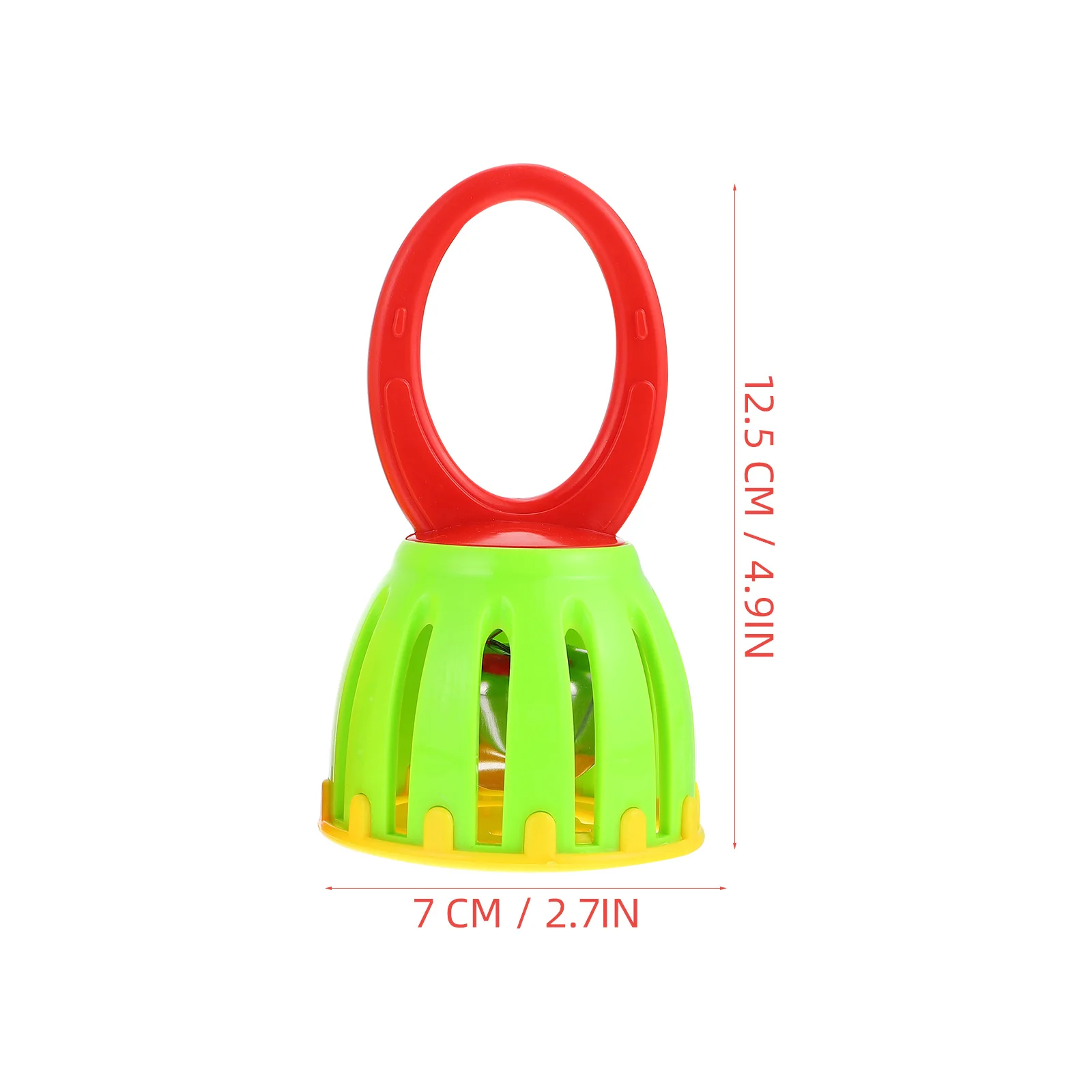 2 Stuks Baby Plastic Rammelaar Kooi Ontwerp Handdruk Bell Baby Muzikale Educatief Vroeg Leren Handheld Instrument voor Kinderen