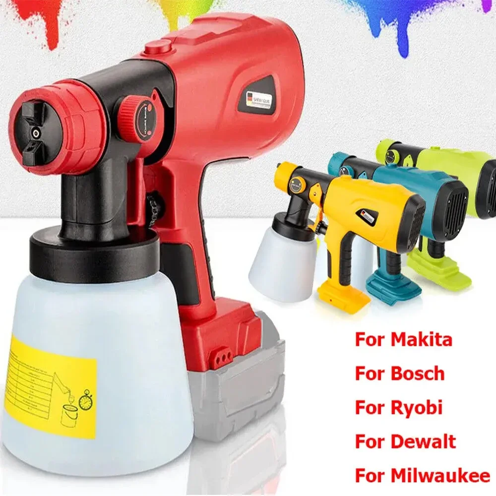 

Cordless Paint Sprayer Electric Spray Gun 800ML 200W Power Sprayer For Makita/Milwaukee /Ryobi/Bosch/DeWalt 18V Li-Ion battery