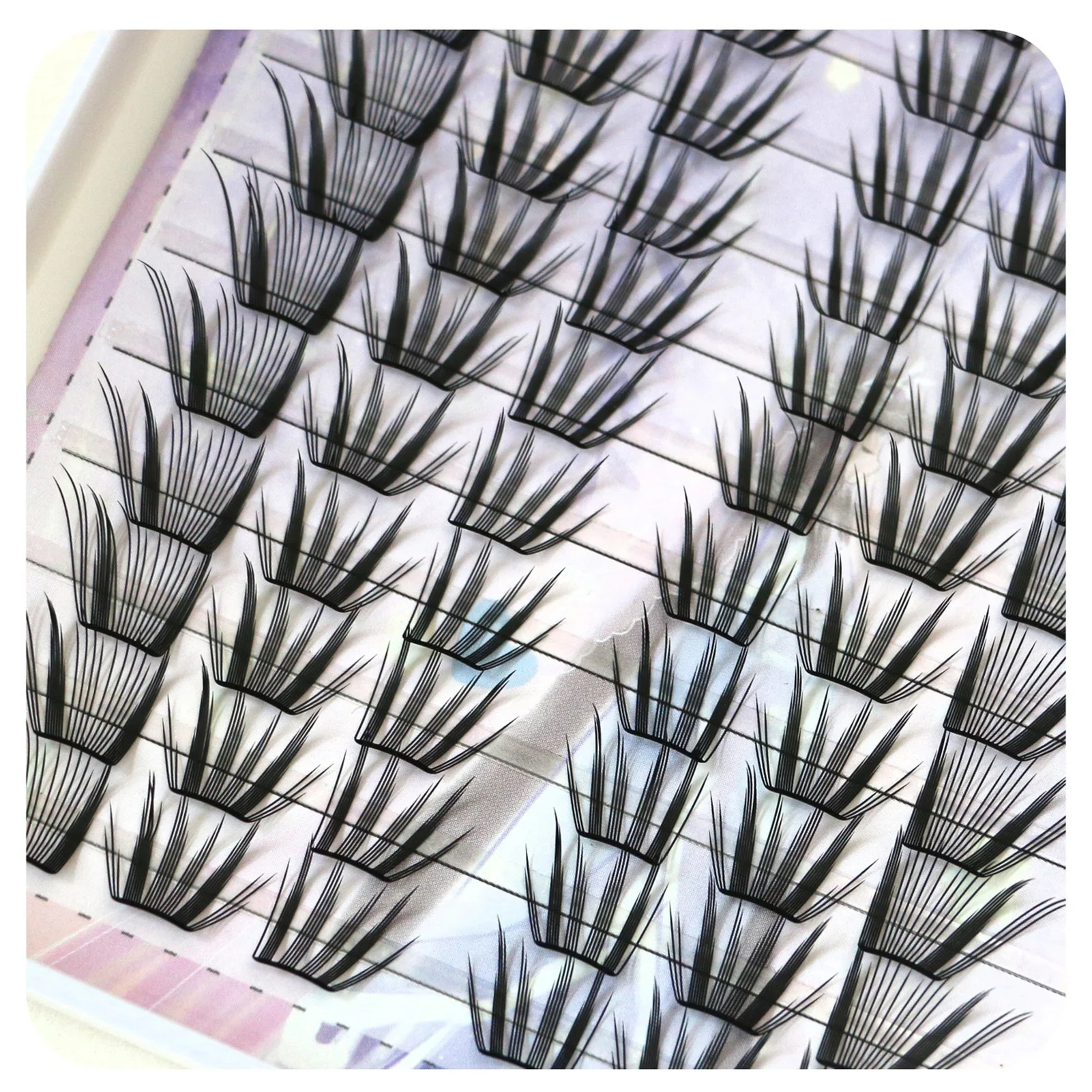 Natuurlijke Valse Wimpers Individuele cluster Synthetische Vezels C Krul 9-12mm Mix Lengtes Wimperverlenging Voor Beginners Cosmetica