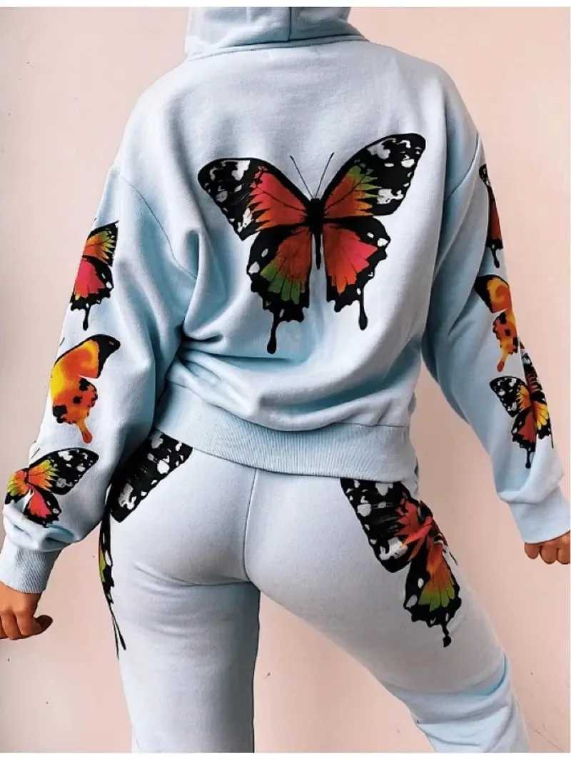 Animal Pattern Foreign Trade Aliexpress Hoodie Women's Clothing 2024 New Fashion 3d Digital Pants Set Wholesale