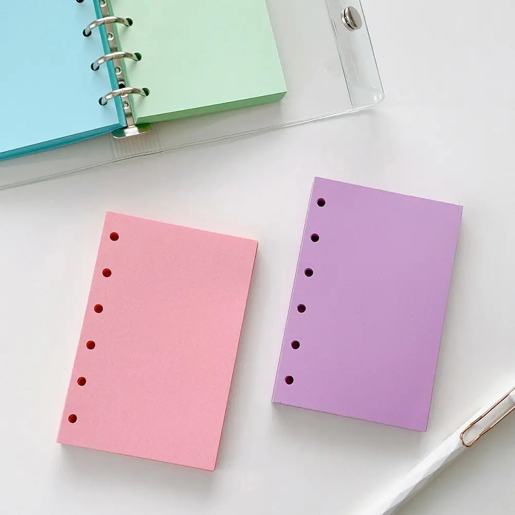 250 Pages Colorful Inner Manual Mini Binder Paper Loose-leaf Notebook Refill Colored