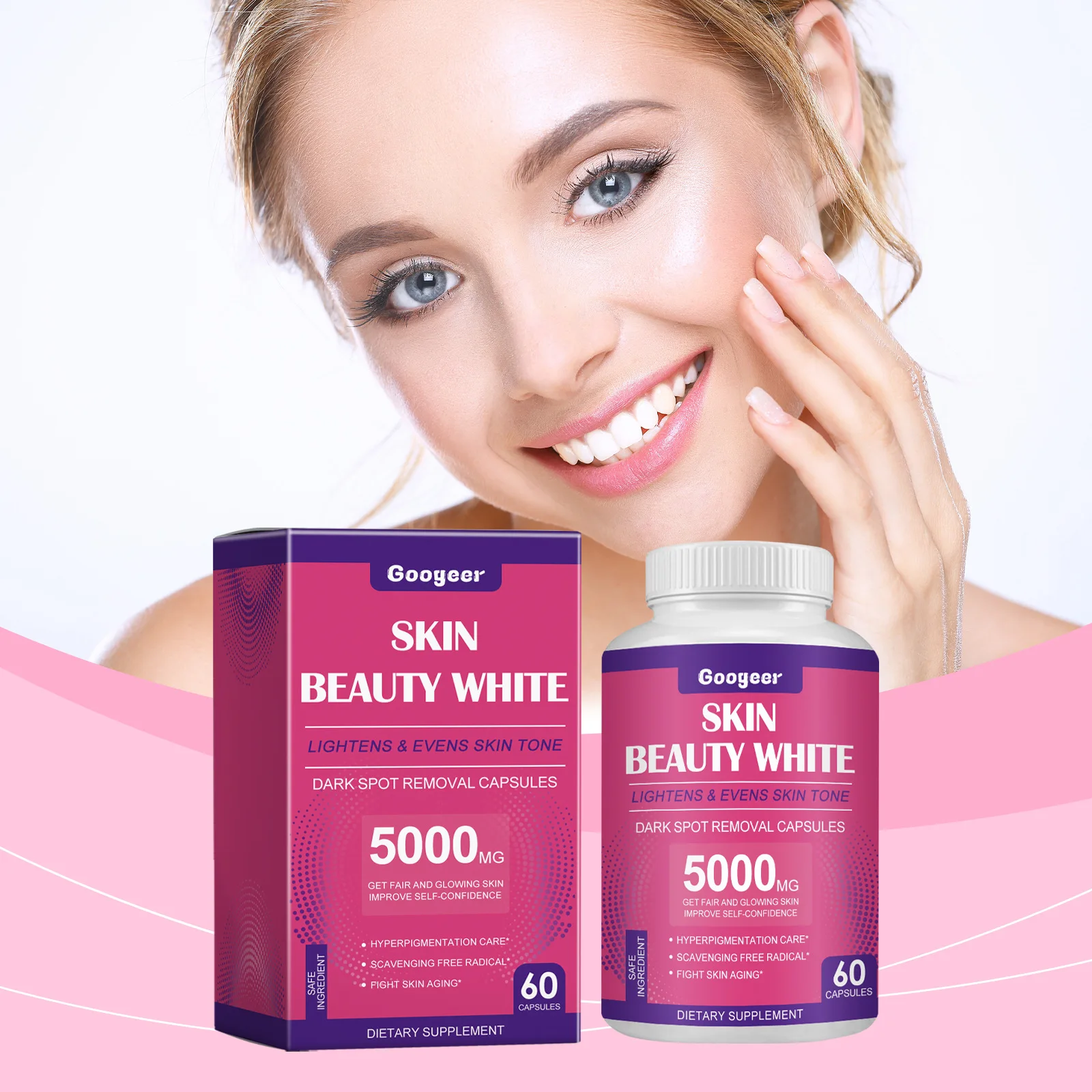 

Капсулы с добавлением коллагена глутатиона, отбеливающие, антивозрастные, антиоксидантные, осветляющие, помогают темные пятна и пигментацию