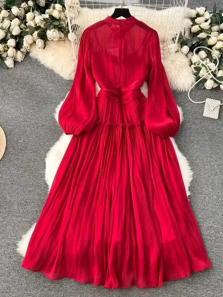 knee length dresses for ladies Women Western Boho Pattern V-Neck Holiday Super Long Plus Size Dress main image 0