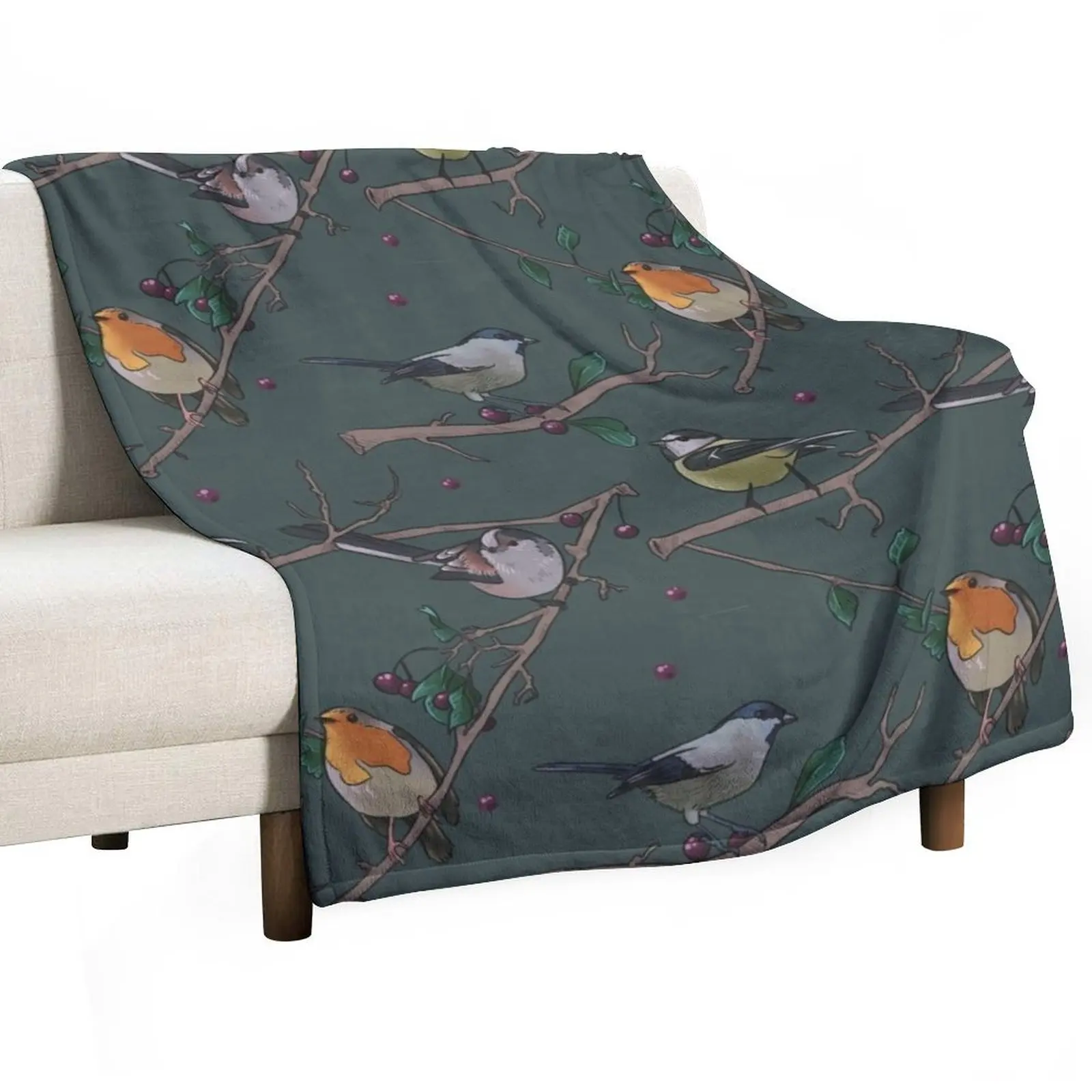 

bird pattern Throw Blanket For Baby Cute Furry Flannel Fabric Blankets