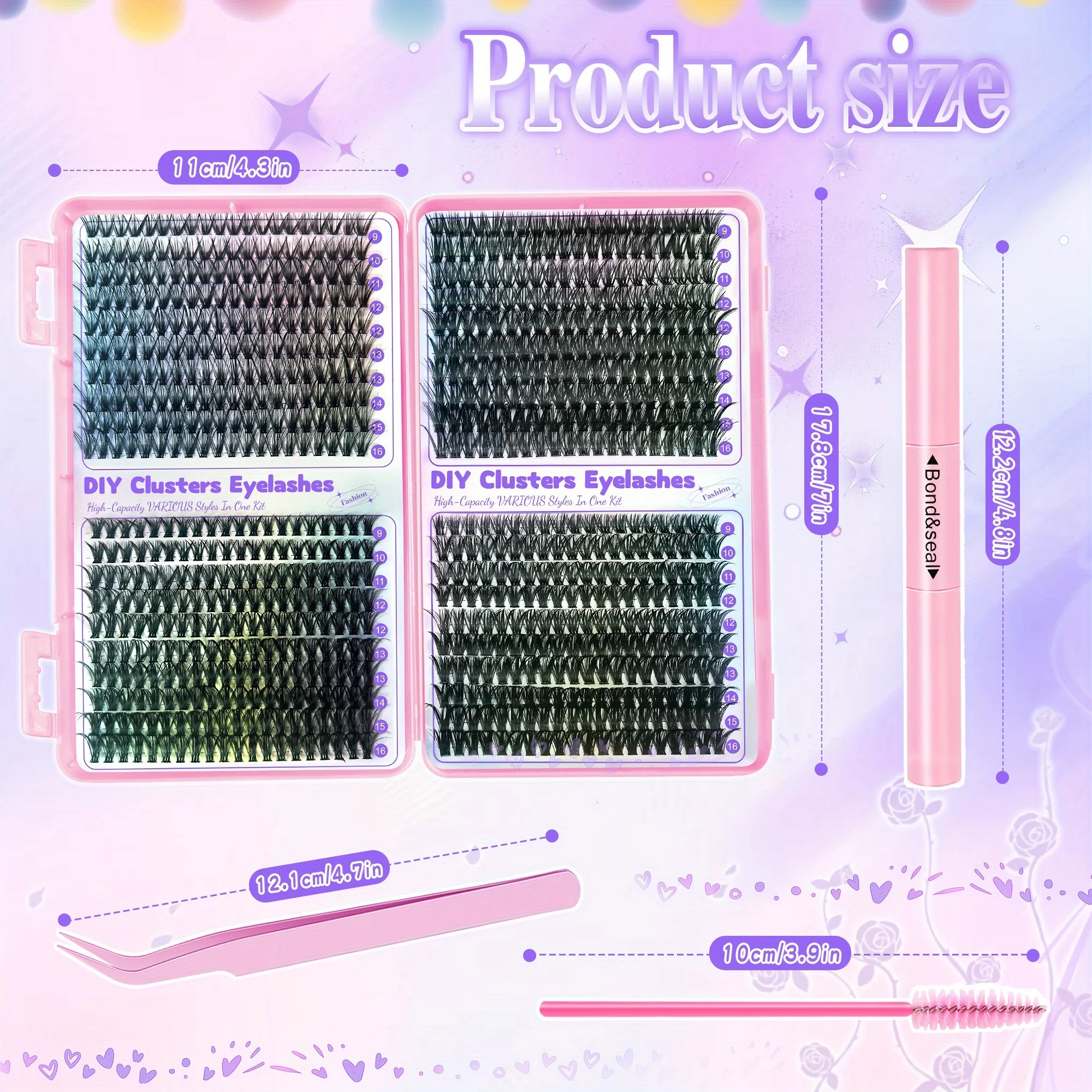 30D40D50D60D Mixed styles, 9-16mm Mixed lengthsD Curved Vacation Lash Sets Suitable for all kinds of festivals and stages.