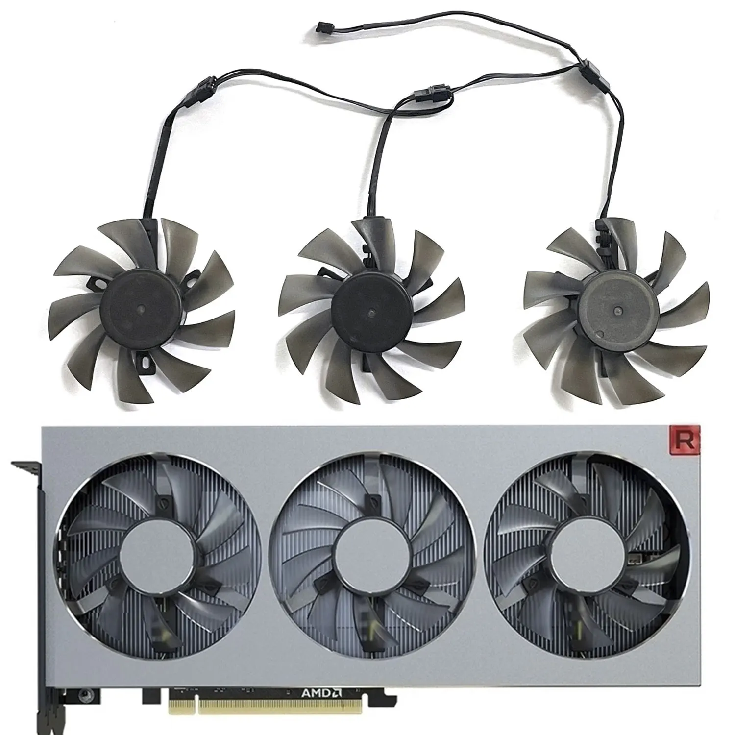 

Double roller balls DIY 75MM 4PIN FD7010H12S FD8015H12S Cooling Fan AMD RX RADEON VII GPU FAN For XFX ASUS MSI RX RADEON VII Fan