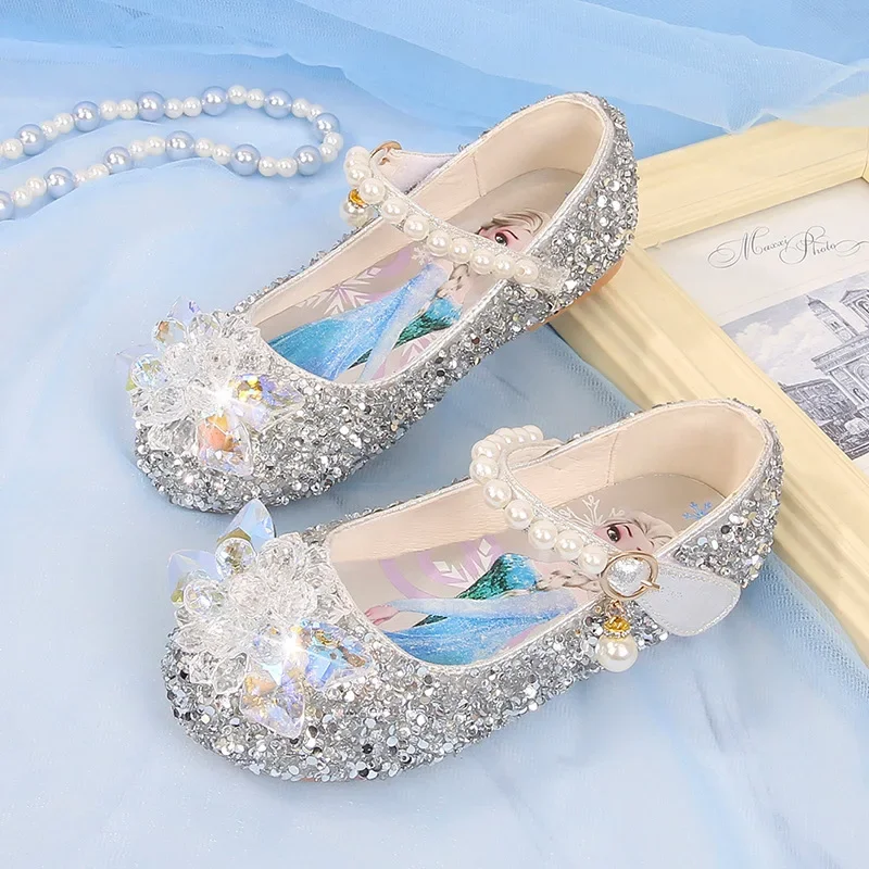 New Disney Frozen Elsa Sandals Girls Shoes Princess Dance Shoes for Baby Girls Fashion Non-Slip Crystal Shoes Sandals for Girl