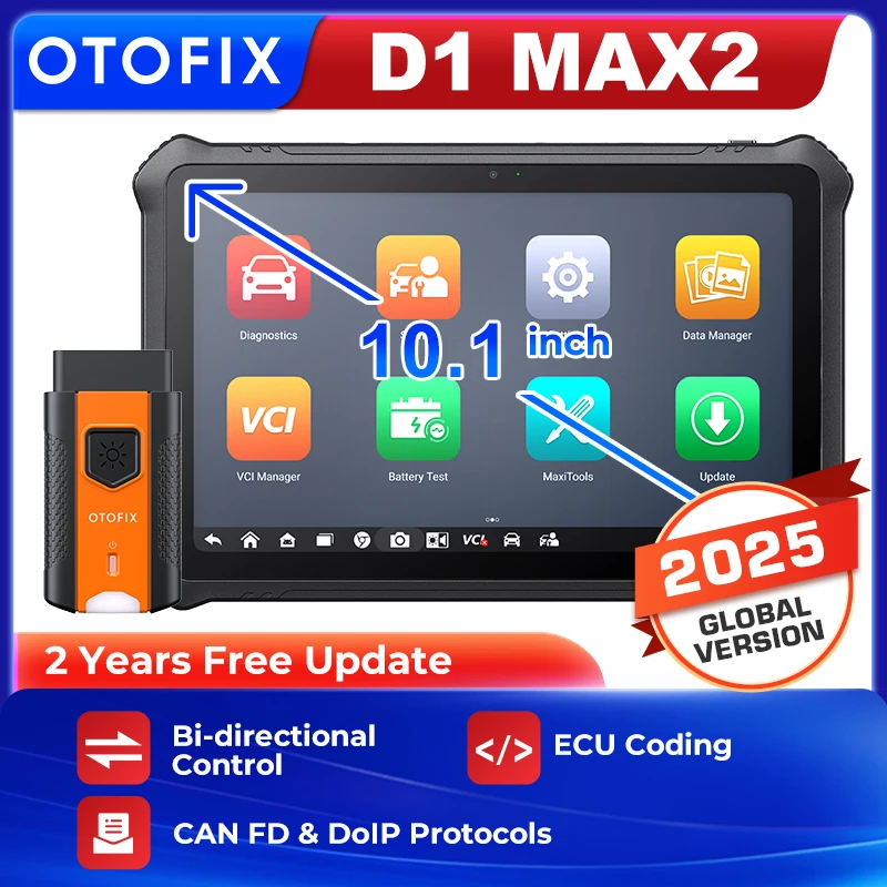 

OTOFIX D1 Max2 Автомобильный диагностический сканер Двунаправленный сканер Кодирование ECU DoIP и CANFD 2-летнее обновление Обновленное обновление D1 MAX
