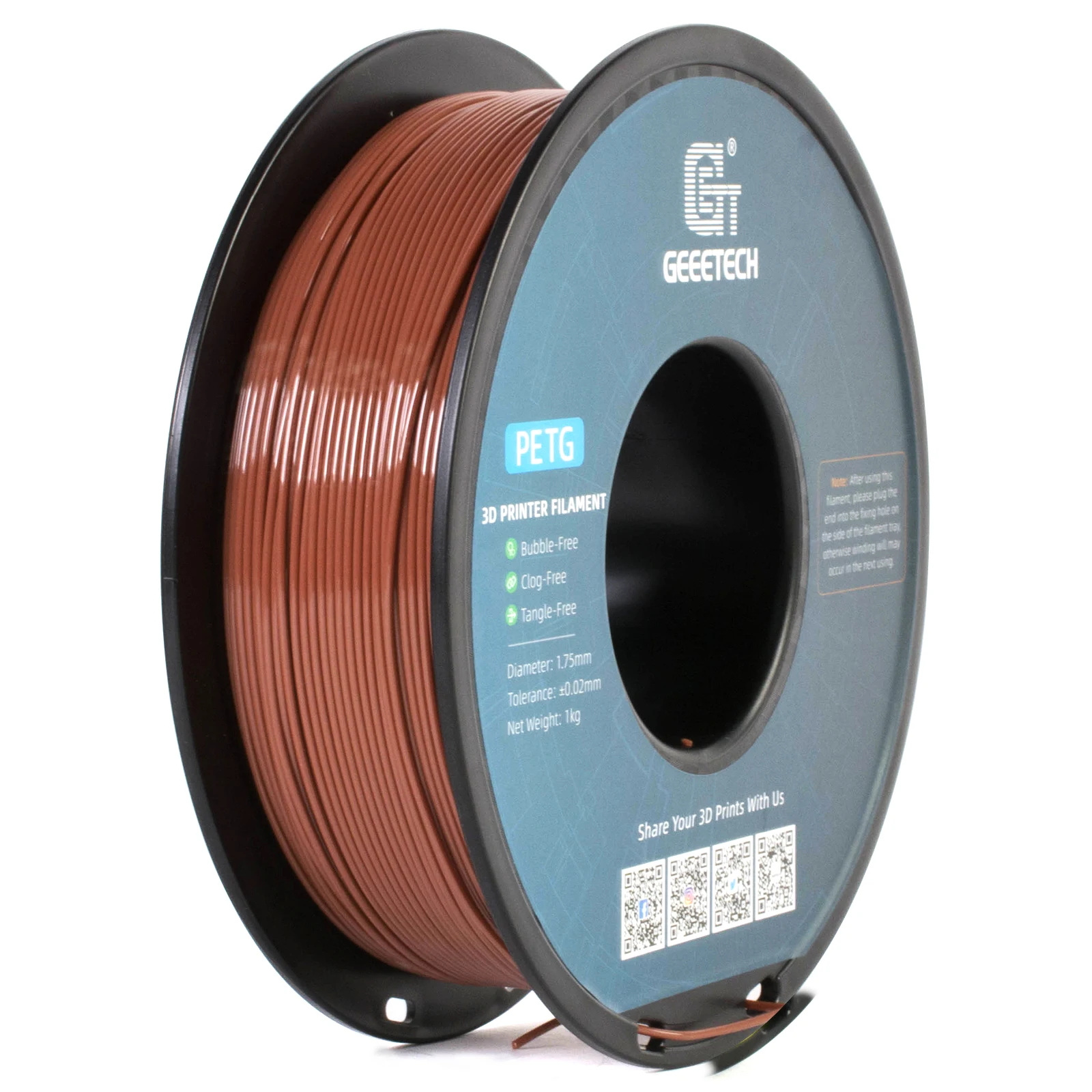 GEEETECH 1kg 1.75mm PETG 3D Printer Filament Vacuümverpakking Overzeese Magazijnen Snel Schip
