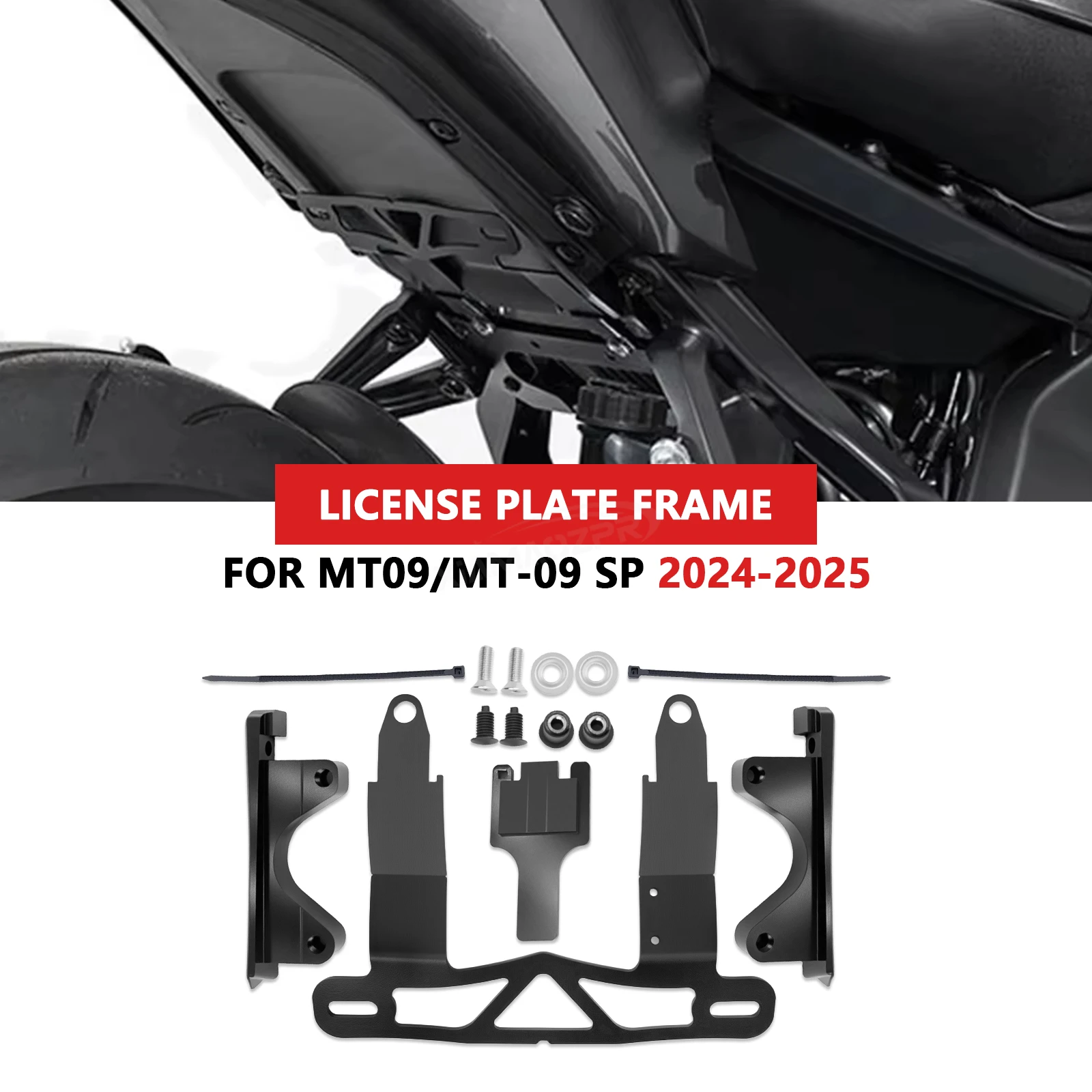 

For MT 09 SP MT09 2024 2025 Motorcycle Accessories Tail Box Cover Low Fender Eliminator Tail Box Cover License Plate Holder