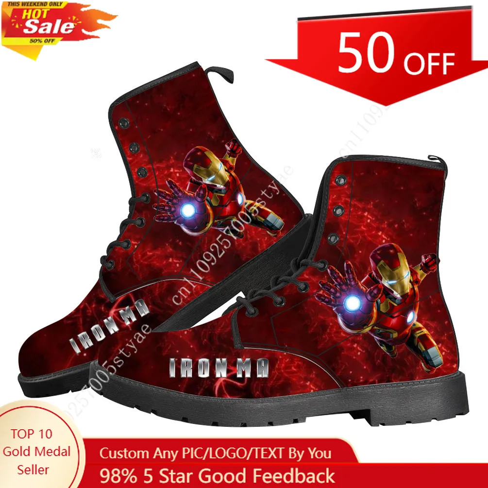 

Marvel Iron Man Casual Boots Mens Womens Customize Made Boots High-quality lightweight Boots
