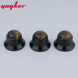 Electric Guitar Bass Metal Control Volume Knob Hat Type Natural Tiger-eye Stone Surface