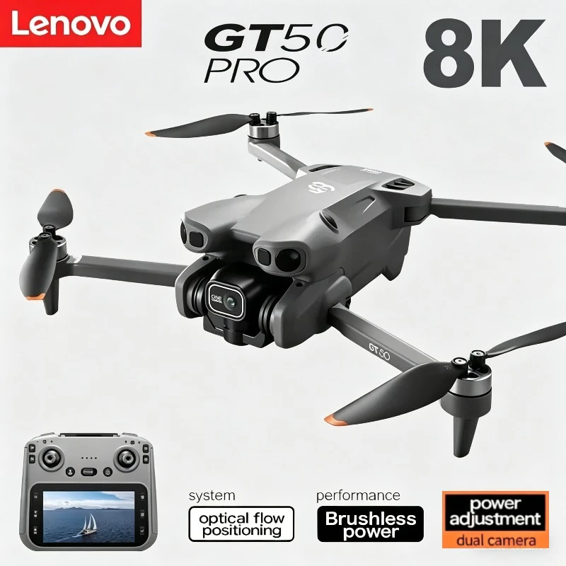 

Lenovo GT50 Drone 8K HD Dual Camera With Photoable screen RC Brushless Motors Obstacle Avoidance Foldable Quadcopter toy