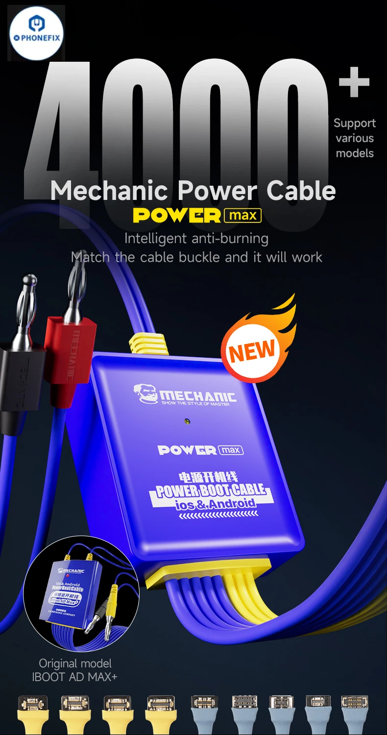 MECHANIC Original Power MAX Boot Cable for Android IOS IPhone6-15PM Battery Current Simulate Detection Test Line Repair Tool