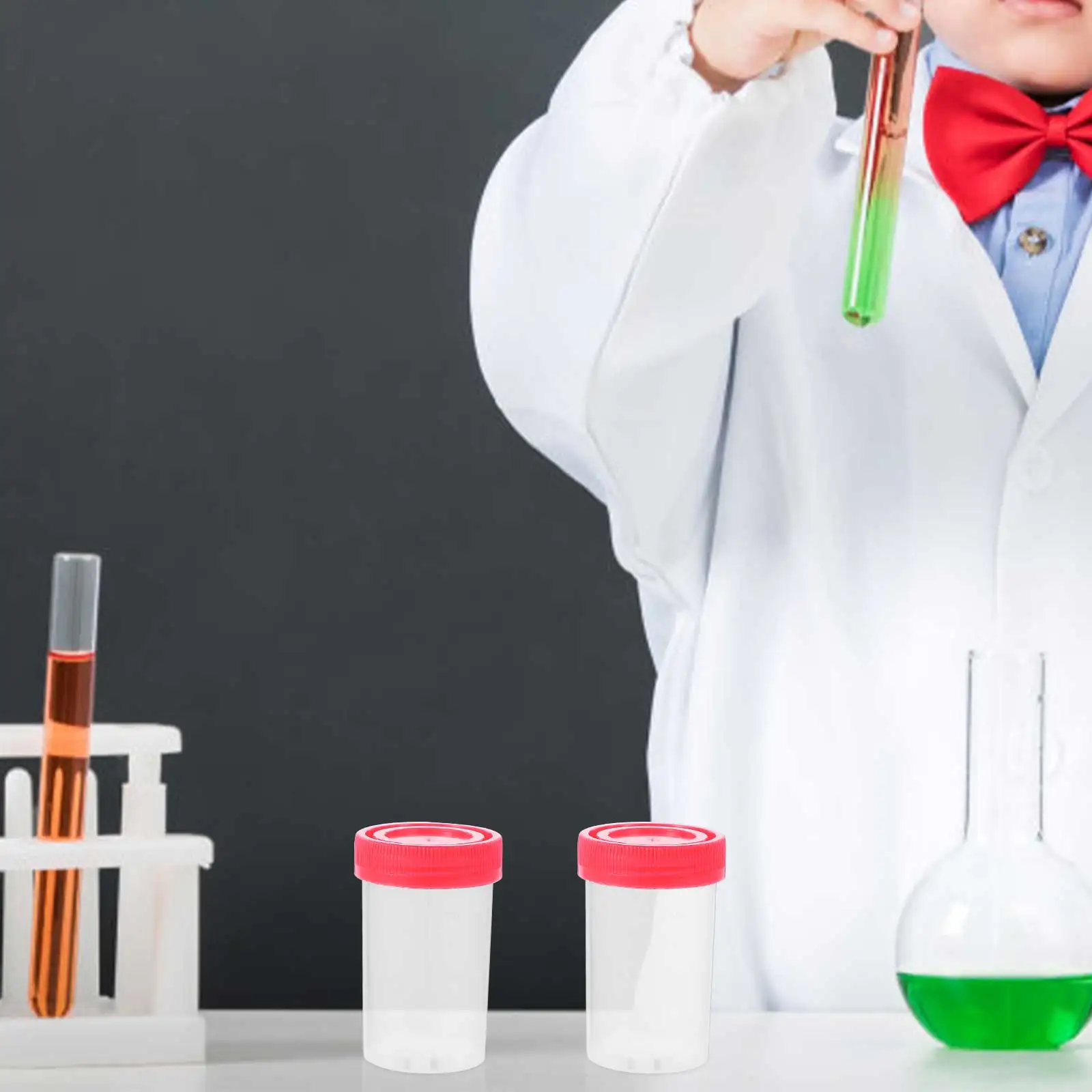 50 Pcs Urine Cups Specimen Sample Containers Plastic Lids Cover Collection Testing Medical Laboratory Tools Equipment